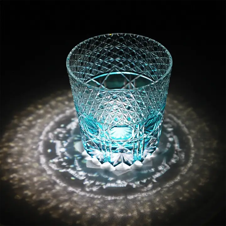 江戸切子水晶酒杯【手作り彫刻・贈り物に最適・ギフトボックス付き】