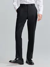 羊毛と桑蚕シルク混紡のビジネススーツパンツ【秋用・男性用】