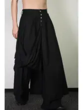 解構デザインの流れるロングスカート【軽やかな布地】