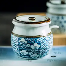 陶製調味料ホルダー【塩入れ・豚脂容器・辣椒油容器・キッチン用】