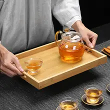 竹製ティーサーバートレイ【シンプルデザイン・家庭用・水切り機能・小型】