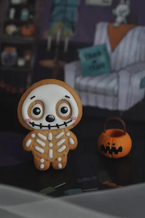 ハロウィン クッキー型【カートゥーン スカルベアデザイン・シリコン製・型抜き用】