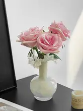 琉璃製の花瓶【ヴィンテージスタイル・粉色・おしゃれなインテリア装飾】