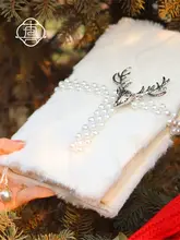 手帳カバー モコモコ 布製 手作り 雪柄 クリスマス A5 A6 手帳 ノート 文房具 ギフト