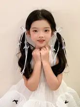 子供用バレエスタイルリボン付きヘアクリップ【古風デザイン・プリンセス向け・髪飾り】