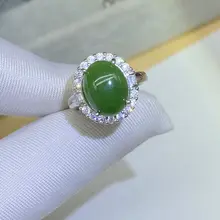 天然和田碧玉使用の豪華リング【開口デザイン・925純銀・白金メッキ】