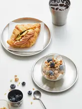 韓国スタイルの304ステンレス製サラダ皿【軽食用・おしゃれなデザイン】