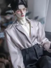 BJD人形用シルクシャツ【ブレザー襟・イギリス風】