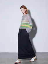 極上の柔らかさのニットウールロングスカート【ウエストゴム・ドレープ感】