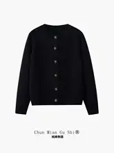 100%コットンカーディガン【レディース・ラウンドネック・厚手・ゆったりフィット】