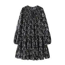 エレガントなデザインの花柄ワンピース【ロマンティック・ラウンドネック・リボン付き】