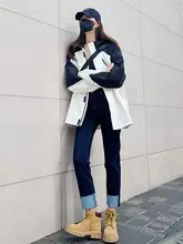 ハイウエストデニムパンツ【ブラック・スリムフィット・カジュアル・秋用】