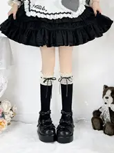 ロリータ風 ブラッックス【可愛いレトロレース・ミドル丈・リボン付き】（セットアップ対応）