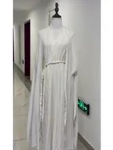 古風デザインの大袖シャツ【白色・竹節コットンリネン・女性用】