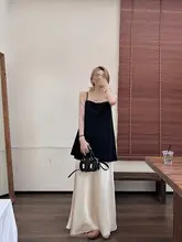 エレガントなアセテートサテン半身スカート【夏用・フィッシュテール・Aライン・スリム効果】