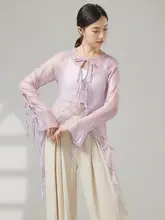 国風古典スタイルの演出服【軽やかな開衿デザイン・舞踏用・透け感素材】