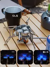 アウトドア用3バーナー携帯型ガスストーブ【防風デザイン・登山・キャンプ用】