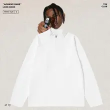 アメカジ ヴィンテージ 無地 ハーフジッパー Tシャツ