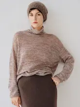 極細珠片使用の花柄ニットセーター【アルパカウール・軽量・千層デザイン】