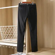 ビジネスカジュアルパンツ【四方向ストレッチ・秋冬厚手・スリムストレート】