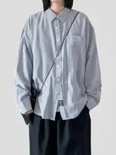 春秋用 ヴィンテージ風 ストライプ長袖シャツ【男女兼用・フィット・カジュアル】（セットアップ対応）