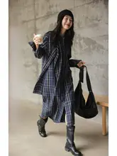 春季にぴったりのチェック柄シャツワンピース【デザイン性抜群・ロング丈】