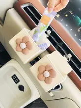 シンプルフラワーデザイン 車載エアコン吹出口収納ボックス【女性用・車内装飾】