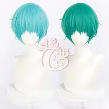 コスプレ用 青色ウィッグ【男性スタイル・ショート・ツインテール】