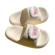 厚底滑り止め女性用スリッパ【夏用・かわいいラムデザイン・室内外兼用】