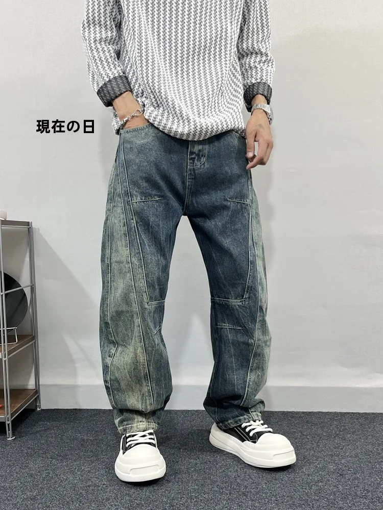 春用メンズカジュアルデニムパンツ：ビンテージ風ストレートスタイルの実用性と着用シーン