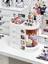 デスク用引き出し式コットン人形収納ボックス【透明・ホコリ防止・展示用】