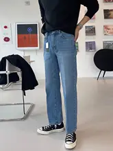 クラシックデザインのストレートジーンズ【ウォッシュ加工・ルーズフィット・メンズ用】（セットアップ対応）