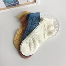 薄手メッシュソックス【全棉・フリルエッジ・春秋夏用・通気性・女性用・ショートタイプ】