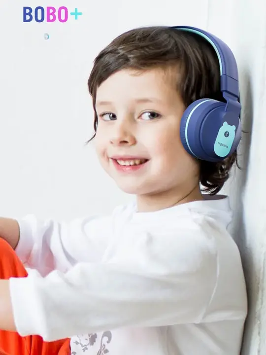Bluetooth対応 ワイヤレス子供用ヘッドフォン【ノイズキャンセリング・録音機能付き・有線マイク・オンライン学習用】