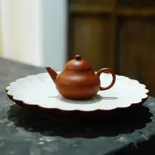 古典茶道具【手作り・紫泥・菊型茶盤・清代風】