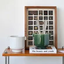 北欧風 シンプルでレトロなデザインの陶器プランター【観葉植物用・デスクトップ装飾】（セットアップ対応）