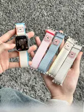 アップルウォッチ用 ナイロン編み込みバンド【コントラストカラー・Ultraマジックテープ・通気性】
