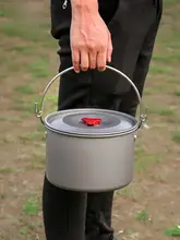 アウトドア用吊り鍋【大容量・4L・キャンプ用三脚スタンド・携帯便利】