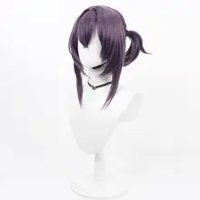 コスプレ用 ウィッグ【深紫色・伊草遥香デザイン】