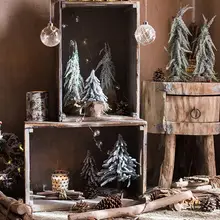 ミニ 雪松 クリスマスツリー デスクトップ装飾 ホリデー雰囲気