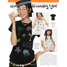 夏用短袖Tシャツ【カラフルなビーズ刺繍・フィットデザイン】【極上の柔らかさ】（セットアップ対応）