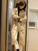 冬用中長コート【コットン・膝上丈・気品あるデザイン】