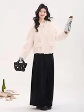 ワイドパンツ レディース コーデュロイ 水玉柄 裏起毛 厚手 カジュアル 秋冬「HTmeme」