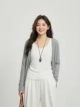 快適な着心地！モダール素材の薄手カーディガン【UVカット・ロング丈・ゆったりシルエット】