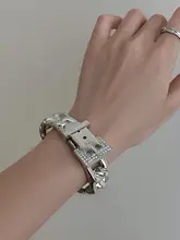 メタルチェーンジルコニアブレスレット【女性用・ファッショナブル・ハイエンドスタイル】