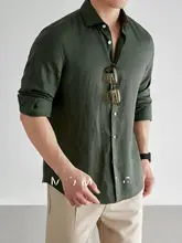 リネン素材の長袖シャツ【ビジネス・カジュアル・春夏用・通気性】