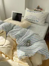 全棉100%カートゥーン柄四点セット【学生寮向け・布団カバー・シーツ・ベッドスカート付き】