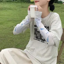 柔らかい花柄のUVカット女性用アイススリーブ【夏用・運転に最適】