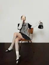 波点デザインの花苞型ショートスカート【低腰・フリル・シンプルコーディネート対応】（セットアップ対応）