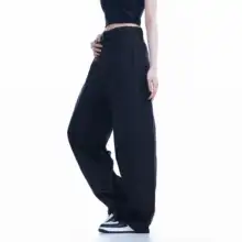 アメリカンレトロスタイルのワイドストレートパンツ【ブラック・ウォッシュドデニム】